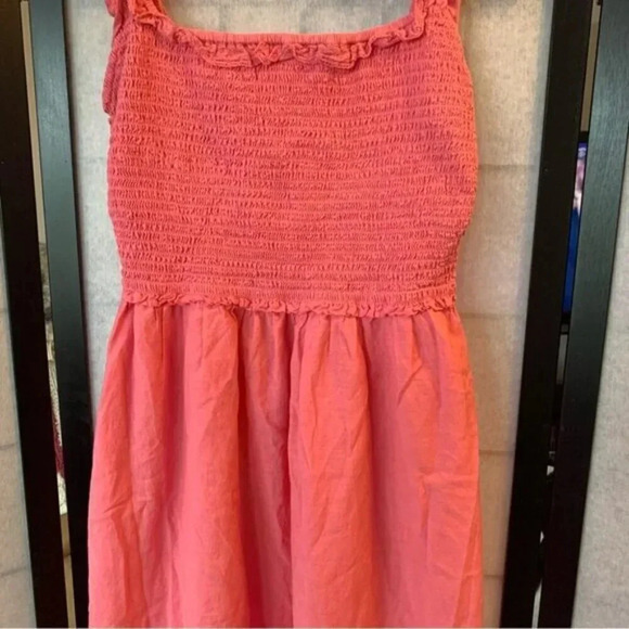 Wilfred Pink Reminisce Dress Smocked Midi Dress Ruffled  S - Picture 10 of 12